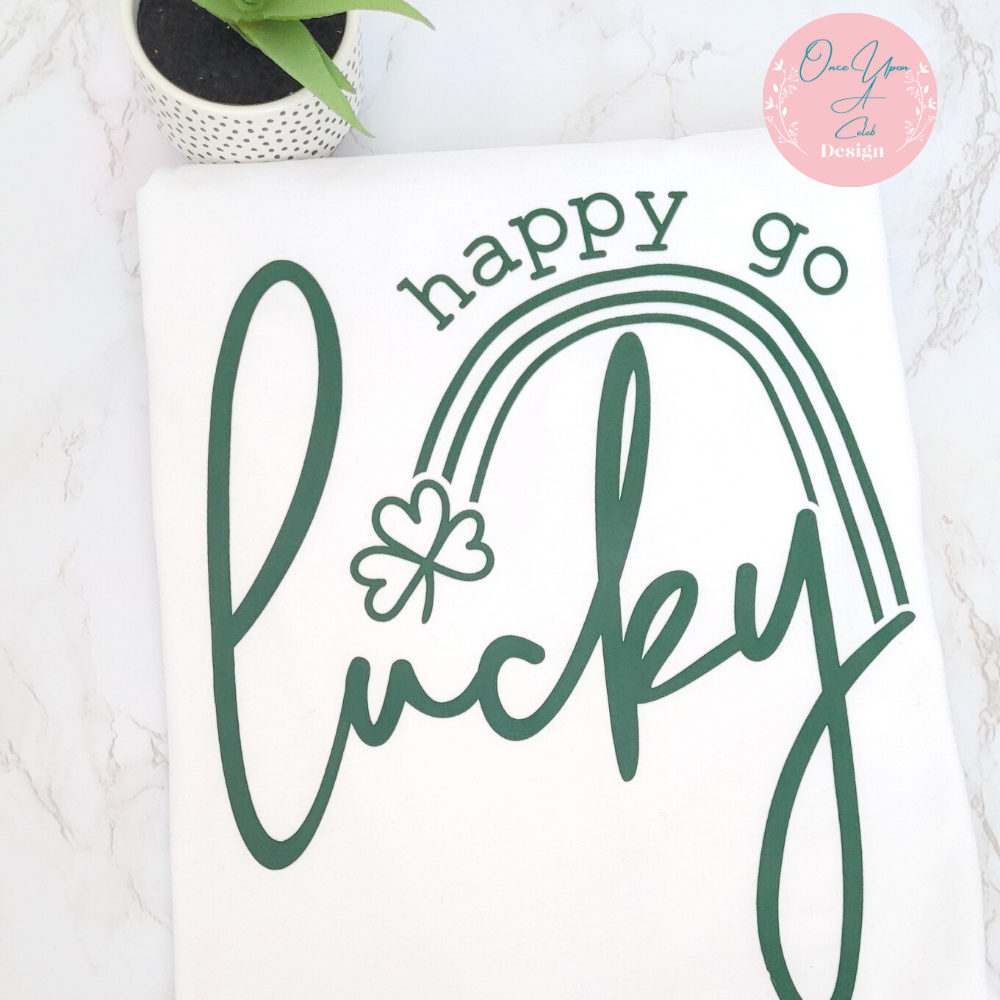 Happy Go Lucky t-shirt By Once Upon A Celeb Design www.onceuponacelebdesign.com