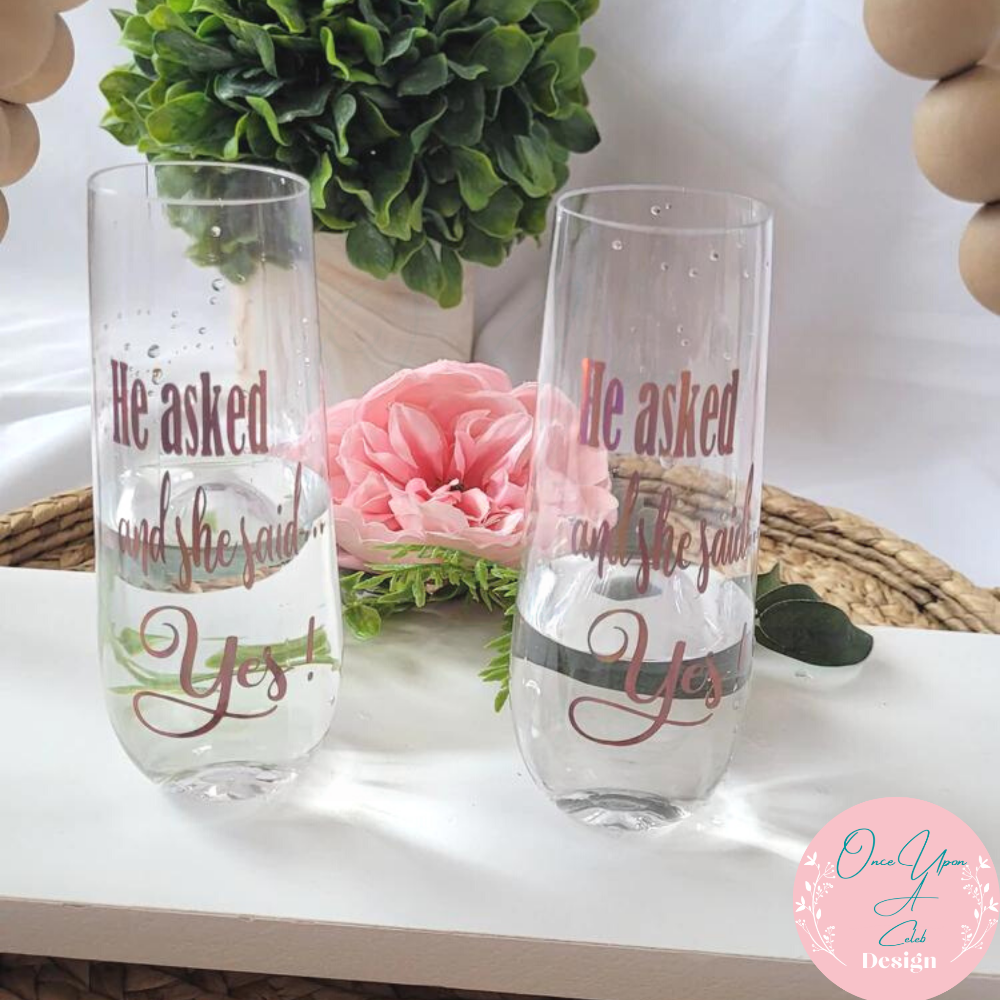 Personalized Shatter proof Stemless Flute By Once Upon A Celeb Design
