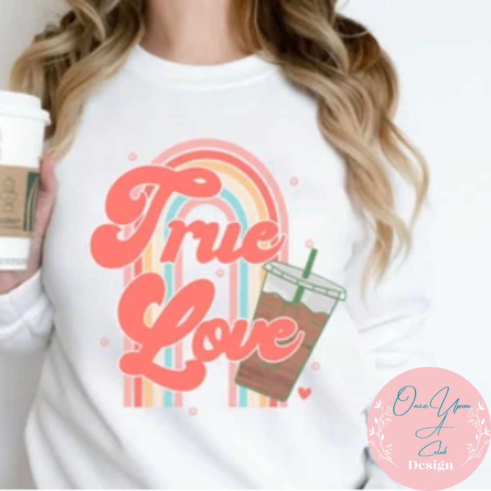 True Love Retro Rainbow Cold Coffee Design I Once Upon A Celeb Design www.onceuponacelebdesign.com