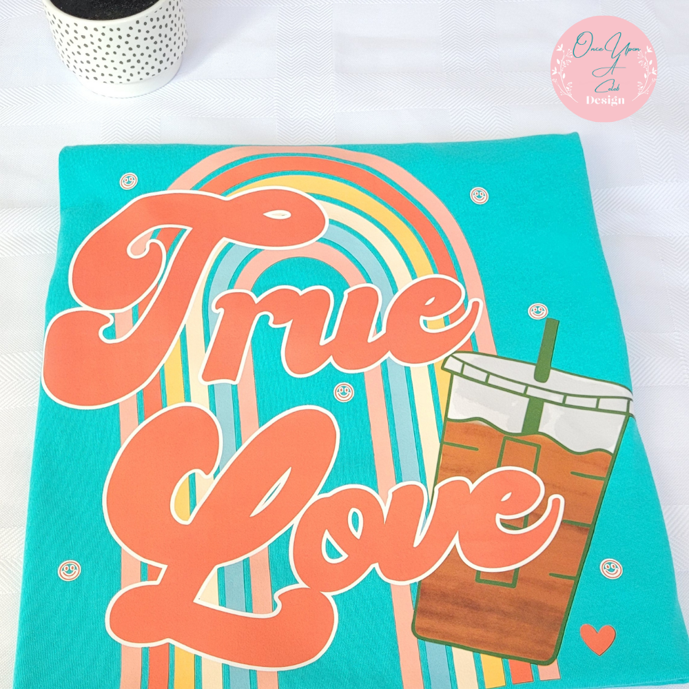 True Love Retro Rainbow Cold Coffee Design I Once Upon A Celeb Design www.onceuponacelebdesign.com