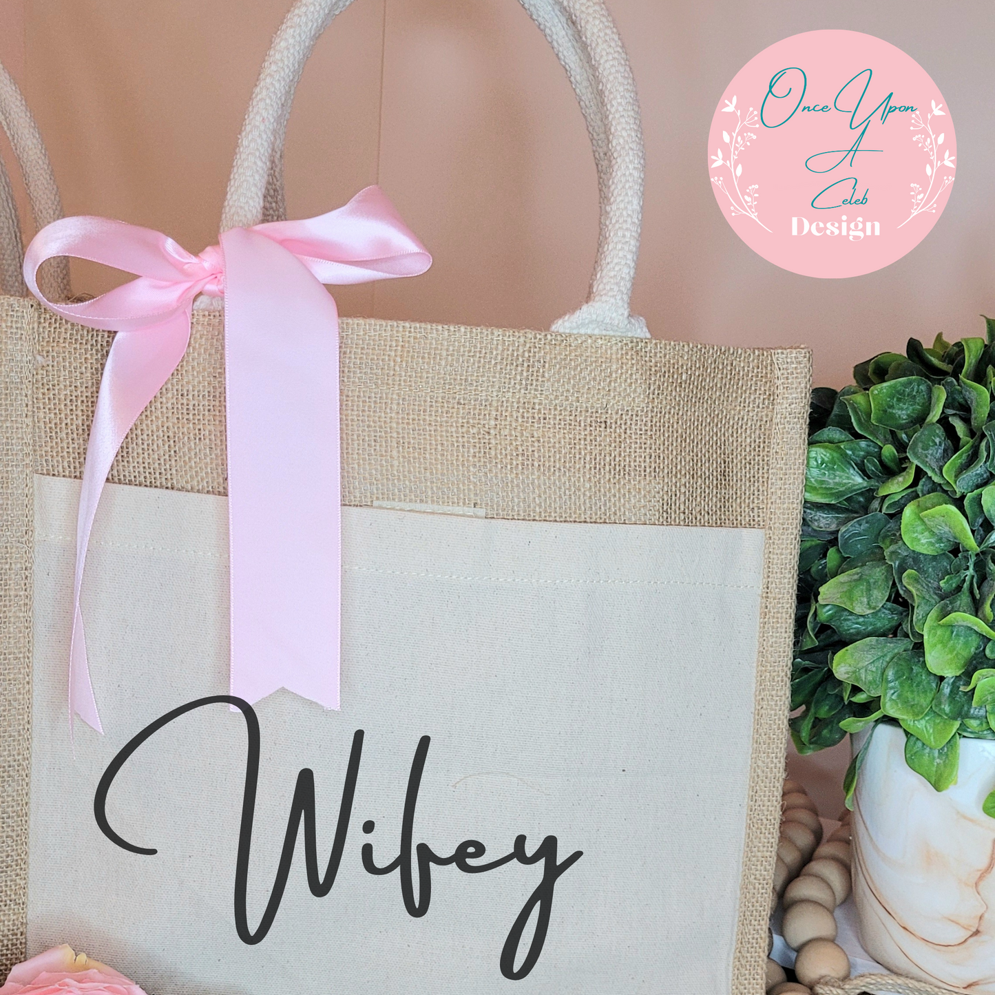 Custom Wifey tote bag by Once Upon A Celeb Design