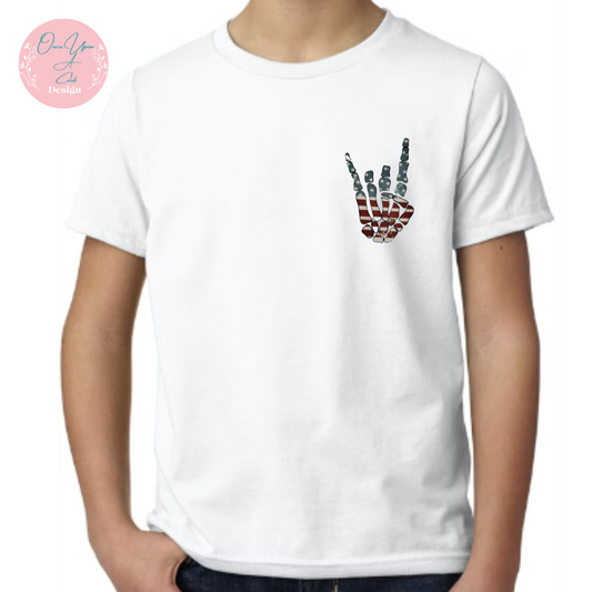 Youth and Toddlers Freedom Rocks white t-shirt by Once Upon A Celeb Design