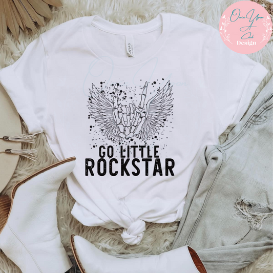Skellie hands with wings design with Go Little Rockstar T-shirt by Once Upon A Celeb Design www.onceuponacelebdesign.com