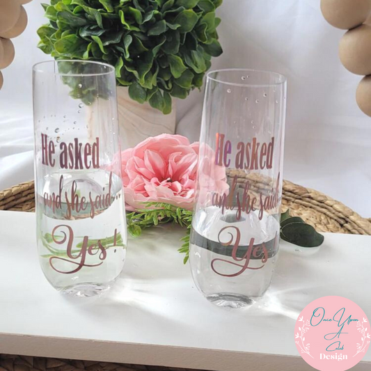 Personalized Shatter proof Stemless Flute By Once Upon A Celeb Design