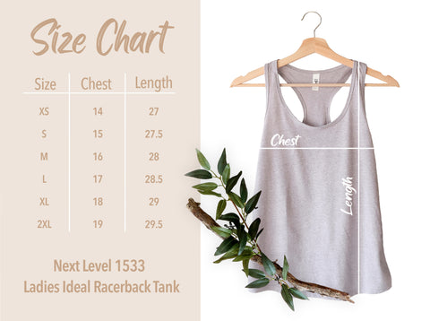 Tank size chart By Once upon A celeb Design