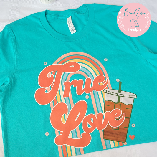 True Love Retro Rainbow Cold Coffee Design I Once Upon A Celeb Design www.onceuponacelebdesign.com