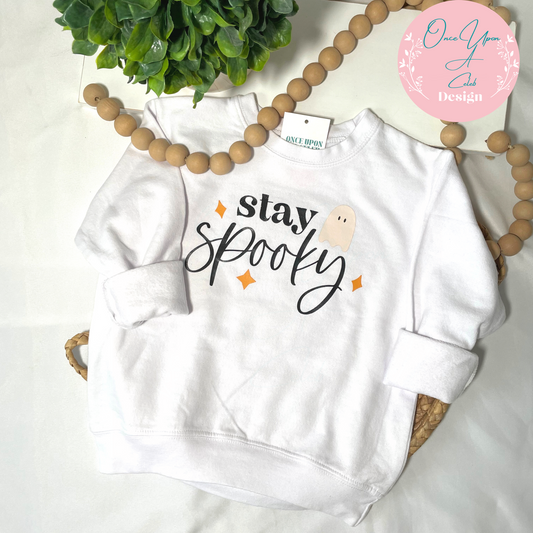 White Toddler Stay Spooky By Once Upon A Celeb Design